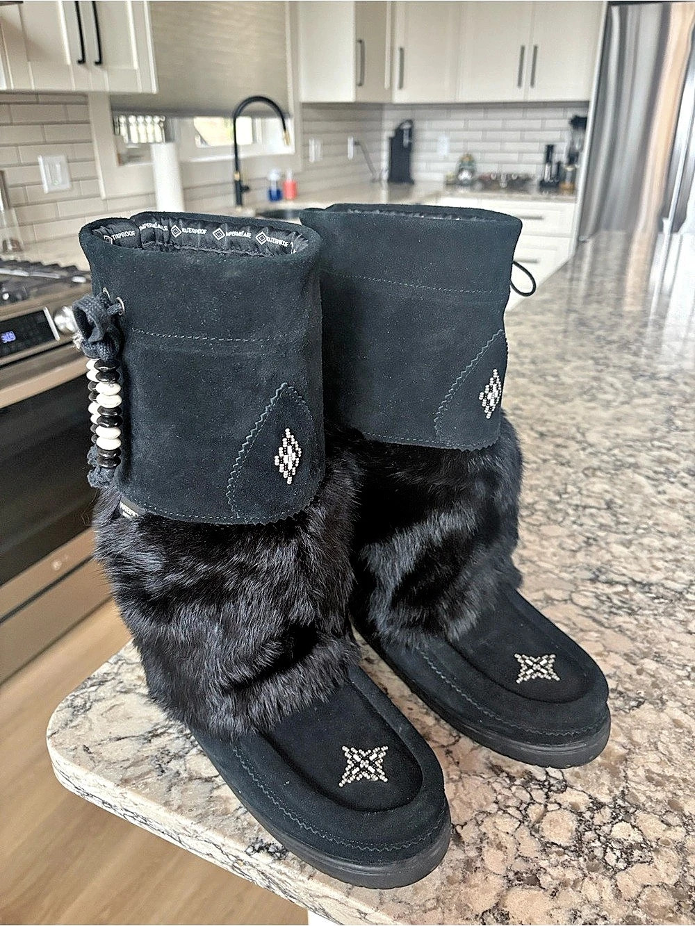 Manitobah Black Fur Winter Boots